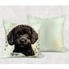 Névvel kérhető - Kis fekete uszkár portré mintás párna