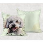 Névvel kérhető - Kis fehér uszkár portré mintás párna