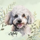 Névvel kérhető - Kis fehér uszkár portré mintás párna