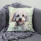 Névvel kérhető - Kis fehér uszkár portré mintás párna