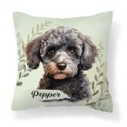 Névvel kérhető - Kis szürke uszkár portré mintás párna