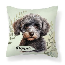   Névvel kérhető - Kis szürke uszkár portré mintás párna