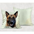 Névvel kérhető - Belga juhászkutya portré mintás párna