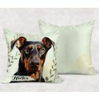 Névvel kérhető - Dobermann portré mintás párna
