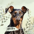 Névvel kérhető - Dobermann portré mintás párna