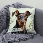 Névvel kérhető - Dobermann portré mintás párna