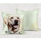 Névvel kérhető - Fehér labrador portré mintás párna