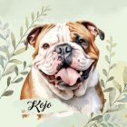 Névvel kérhető - Angol bulldog portré mintás párna