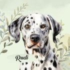 Névvel kérhető - Dalmata portré mintás párna