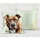 Névvel kérhető - Barna Amerikai Pitbull terrier portré mintás párna