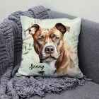 Névvel kérhető - Barna Amerikai Pitbull terrier portré mintás párna