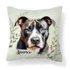 Névvel kérhető - Szürke Amerikai Pitbull terrier portré mintás párna