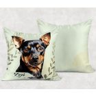 Névvel kérhető - Pincser portré mintás párna