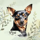 Névvel kérhető - Pincser portré mintás párna