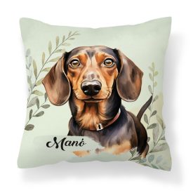   Névvel kérhető - Barna rövidszőrű tacskó portré mintás párna