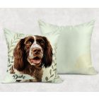 Névvel kérhető - Barna angol springer spániel portré mintás párna