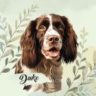 Névvel kérhető - Barna angol springer spániel portré mintás párna