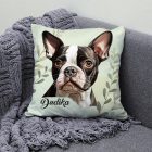Névvel kérhető - Boston terrier portré mintás párna