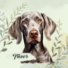 Névvel kérhető - Weimari vizsla portré mintás párna