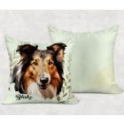 Névvel kérhető - Skót juhászkutya portré mintás párna