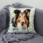 Névvel kérhető - Skót juhászkutya portré mintás párna