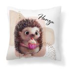 Kérd a neveddel - Sütis sünike mintás párna