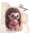 Kérd a neveddel - Sütis sünike mintás párna