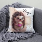 Kérd a neveddel - Sütis sünike mintás párna