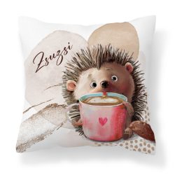 Kérd a neveddel - Kakaós süni mintás párna