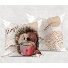 Kérd a neveddel - Kakaós süni mintás párna