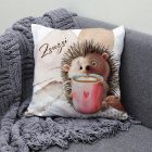 Kérd a neveddel - Kakaós süni mintás párna