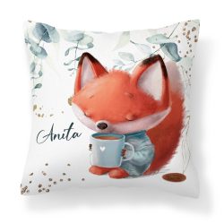 Kérd a neveddel - Kávés Róka mintás párna