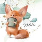 Kérd a neveddel - Fox Coffee mintás párna