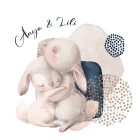 Kérd a neveddel - Cuki nyuszik mintás párna