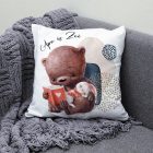 Kérd a neveddel - Maci és Nyuszi mintás párna