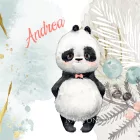 Kérd a neveddel - Édes kis Panda mintás párna