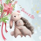 Kérd a neveddel - Nyuszi és Süni mintás párna