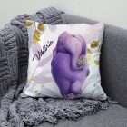 Kérd a neveddel - Tündéri lila elefánt mintás párna