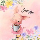 Kérd a neveddel - Cuki kávézós kis malac mintás párna