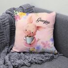 Kérd a neveddel - Cuki kávézós kis malac mintás párna