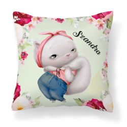 Kérd a Neveddel - Miu-miujság Cica mintás párna