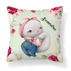 Kérd a Neveddel - Miu-miujság Cica mintás párna