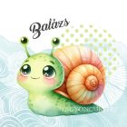 Névvel kérhető - Cuki zöld kis csiga mintás párna