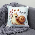Névvel kérhető - Tündéri kis csiga mintás párna