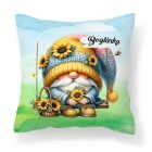 Névvel kérhető - Hintázó napraforgós manó mintás párna