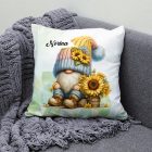 Névvel kérhető - Kedves kis napraforgós manó mintás párna