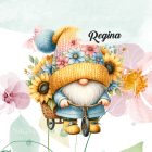 Névvel kérhető - Kerékpáros napraforgós manó mintás párna