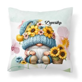   Névvel kérhető - Napraforgós manó kosárral mintás párna