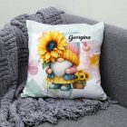 Névvel kérhető - Cuki napraforgós manó egy szál virággal mintás párna