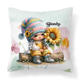   Névvel kérhető - A legcukibb napraforgós manó lány mintás párna